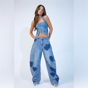 NWT barrel jeans F21 hearts